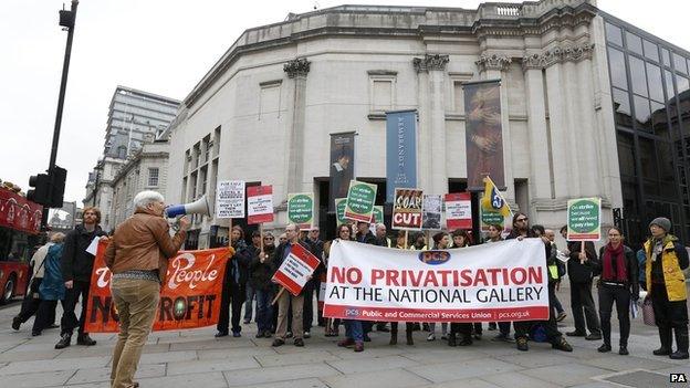 Demonstration outside the National Gallery