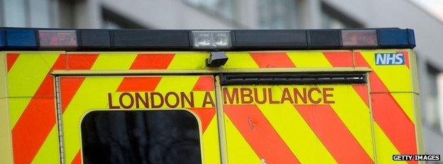 Ambulance outside hospital in London