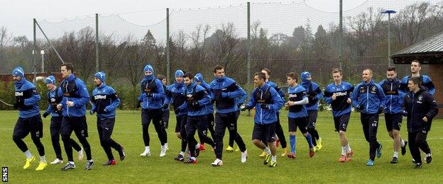 Rangers players training