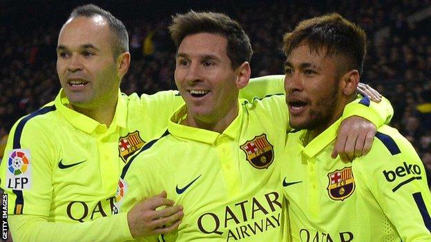 Anders Iniesta, Lionel Messi and Neymar