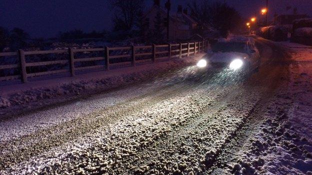 The weather conditions on Thursday made driving difficult for motorists