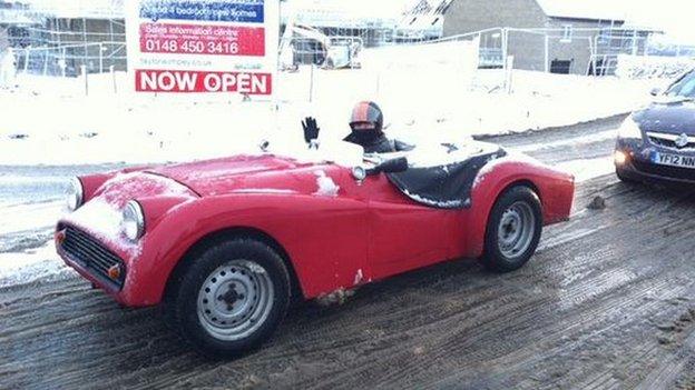 Driver in convertible
