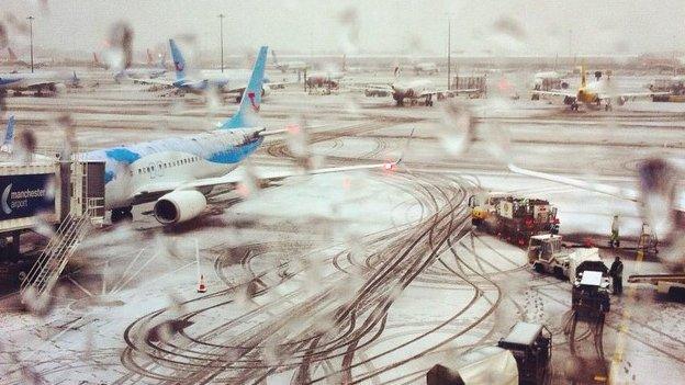 Snow at Manchester Airport
