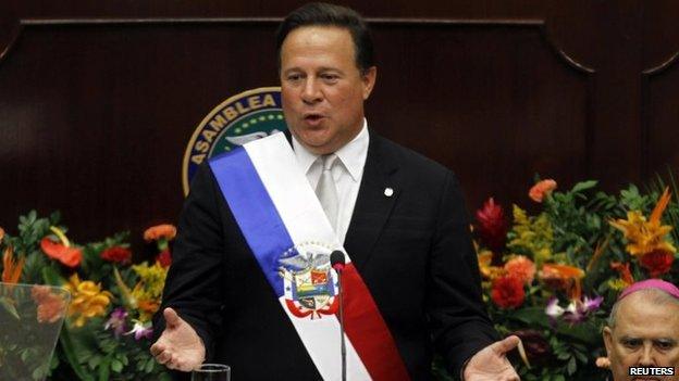 Juan Carlos Varela delivers his first State of the Nation speech during the opening session of the National Congress in Panama City on 2 January, 2015.