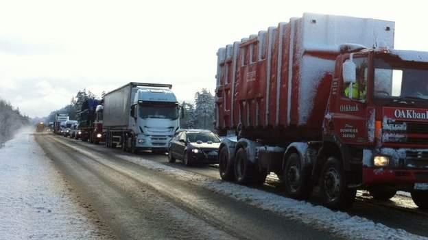 Tailbacks on the A75