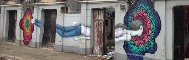 Image of a girl on a Shanghai wall