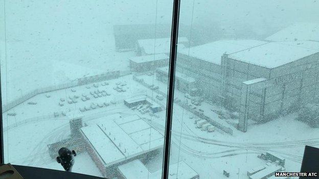 Snow at Manchester Airport
