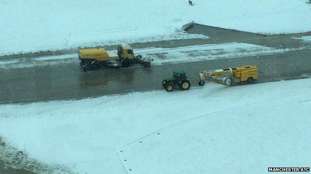 Snow ploughs clearing the snow