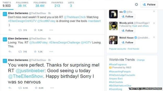 Ellen Degeneres tweet