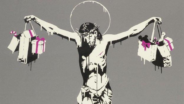 Christ with Shopping Bags by Banksy