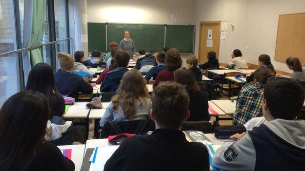 Gabrielle Derameaux in class at the the Lycee Buffon in central Paris