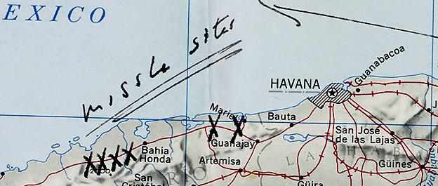 Map from Cuban Missile Crisis, 1962