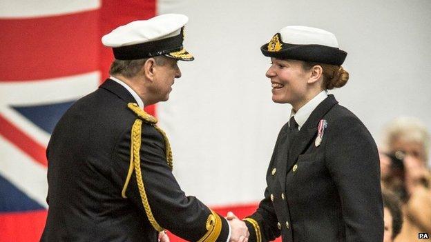 Lieutenant Danielle Welch receives her Wings from The Duke of York