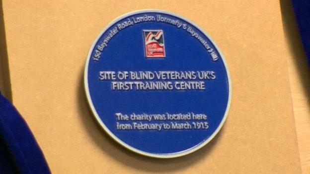 Blind Veterans UK centenary plaque