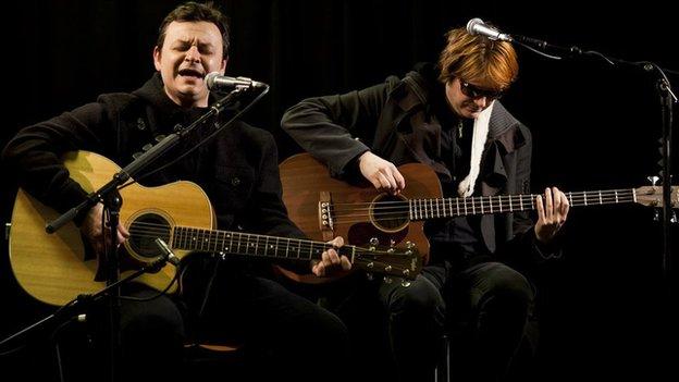 James Dean Bradfield and Nicky Wire of Manic Street Preachers in 2010