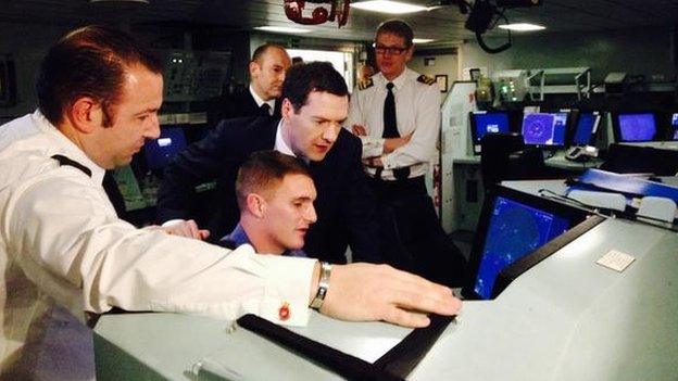 George Osborne on HMS Defender