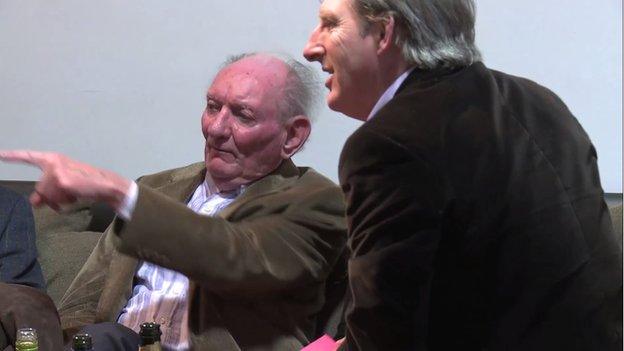 Brian Friel with actor Adrian Dunbar