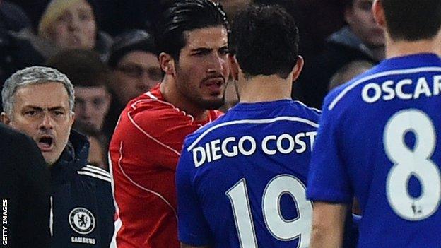 Costa and Can clash at Stamford Bridge