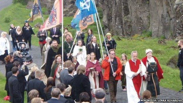 Asatru procession, Iceland
