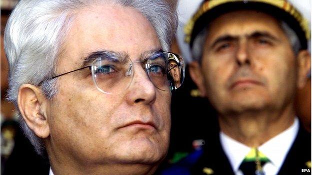 Sergio Mattarella (left) - file pic