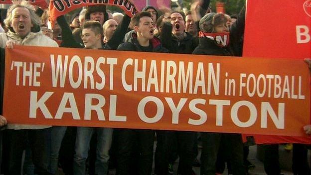 Blackpool fans demo