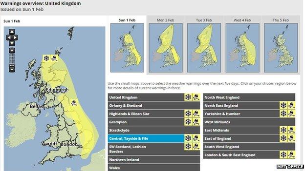 Met Office web page