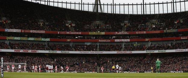 Arsenal v Aston Villa at the Emirates