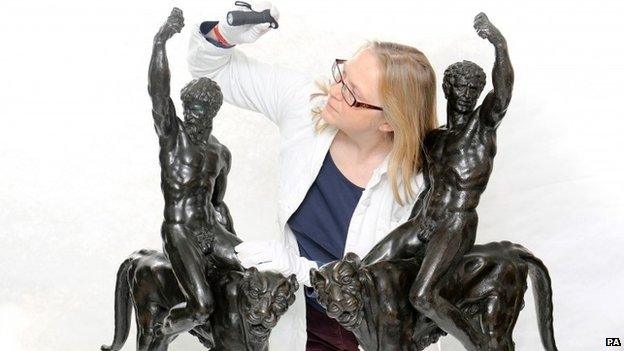 Dr Victoria Avery and bronze sculptures