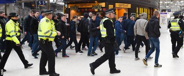 Police at Glasgow Central station