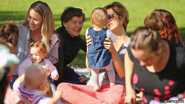 Parents' group in Melbourne park (May 2014)