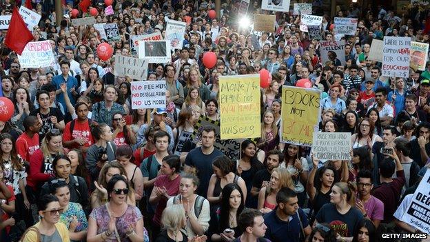 Student protest against cuts, Sydney (21 May 2014)