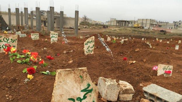 Kurdish gravestones in Kobane (January 2015)