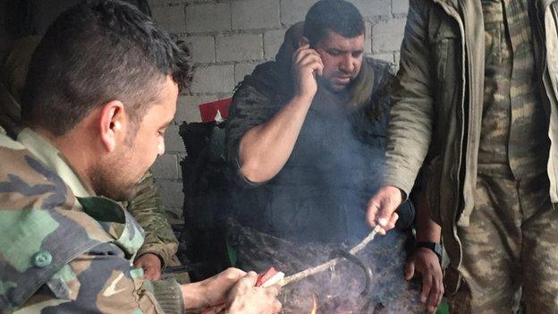 Kurdish fighters in Kobane (January 2015)