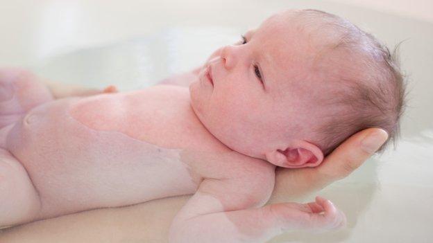 baby in bath