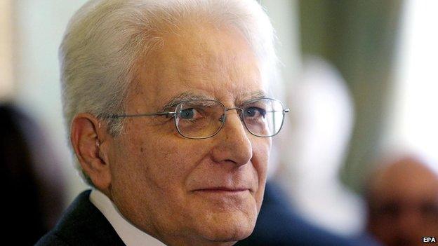 Italian president-elect Sergio Mattarella