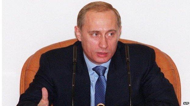 Vladimir Putin as prime minister in 1999, the year after Mrs Litvinenko says he met her husband