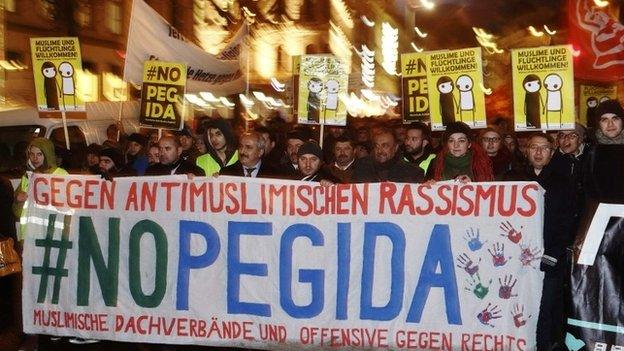 Pegida counter-rally in Vienna on 2 February 2015