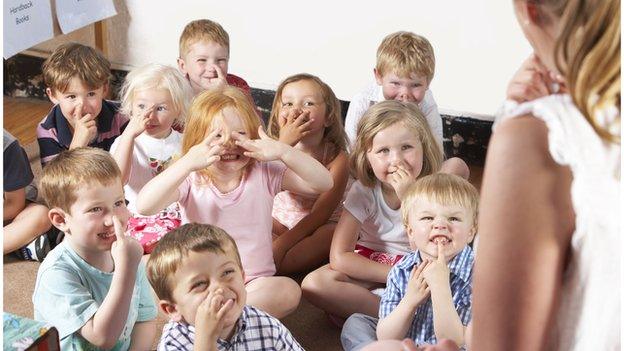 Children in a Nursery school