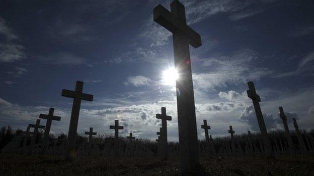 Memorial cemetery in Vukovar, Croatia