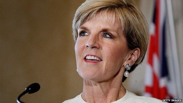 Australian Minister for Foreign Affairs, Julie Bishop addresses the media during a press conference for AUKMIN at Admiralty House on February 2, 2015 in Sydney, Australia.