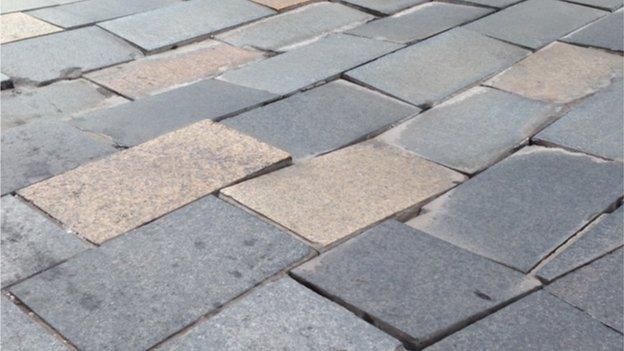 The wonky paving