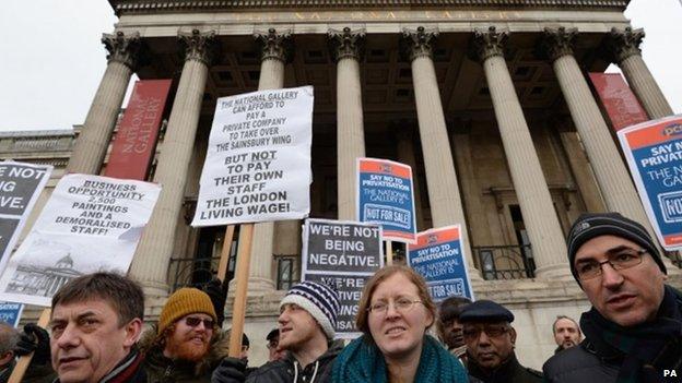 Demonstration outside the National Gallery