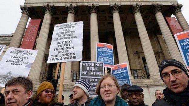 Demonstration outside the National Gallery