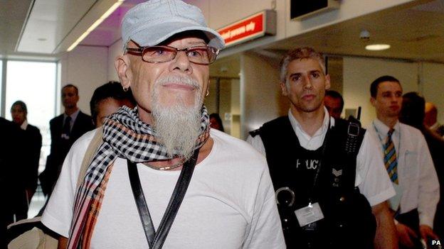 Gary Glitter at London Heathrow in August 2008