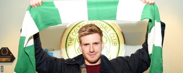 Stuart Armstrong with a Celtic scarf