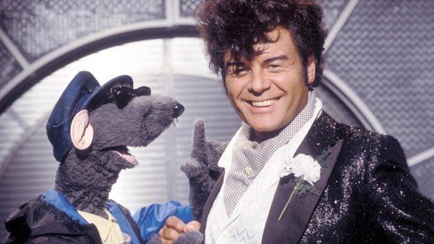 Roland Rat with Gary Glitter