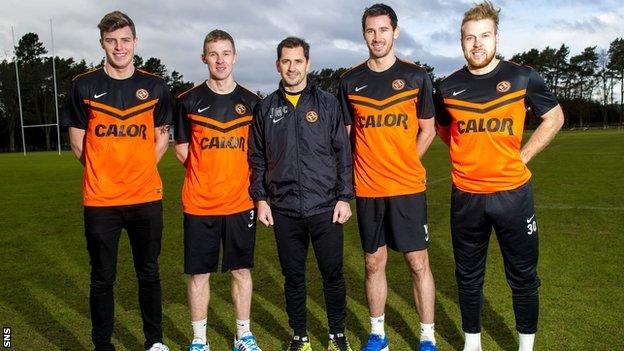 Robbir Muirhead, Paul Dixon, Jackie McNamara, Ryan McGowan and Henri Anier