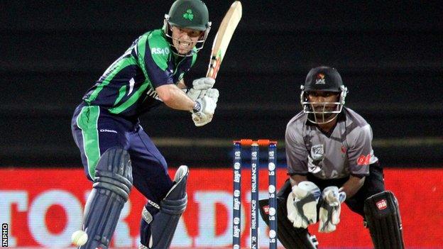 Ed Joyce in action for Ireland against Bangladesh at last year's World T20