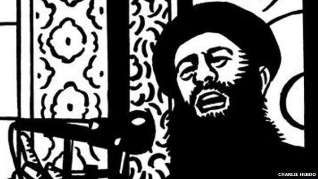 Charlie Hebdo cartoon showing Abu Bakr al-Baghdadi