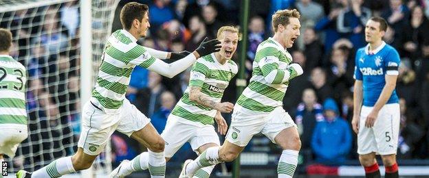 Celtic players celebrating